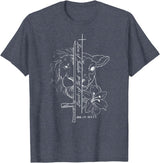 Baker Hill Farm Lion & Lamb T-Shirt - Heather Blue