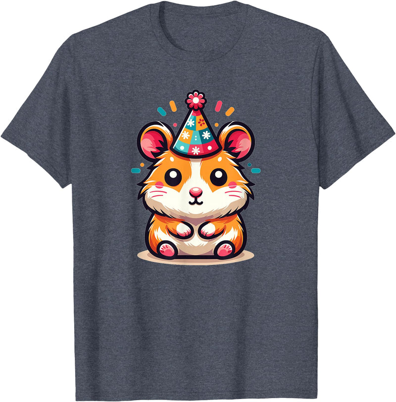 Birthday Hamster for Children Birthday Hamster T-Shirt - Heather Blue