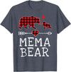 Funny Red Plaid Bear Matching Christmas Outfits Red Plaid Bear Christmas Pajama Mema Matching Family T-Shirt - Heather Blue