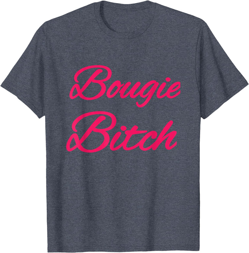 Mood wear Bougie Bitch T-Shirt - Black, Small - Modern Fun, Letter Print - Halloween, Party, Birthday, Christmas - Women,