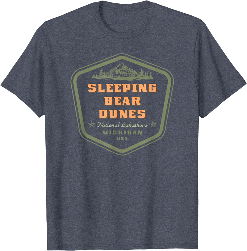 Presto State Park Michigan Teez Sleeping Bear Dunes National Lakeshore Michigan Vintage T-Shirt - Heather Blue