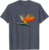 DDD Flowers Bird of Paradise Flower T-Shirt - Heather Blue