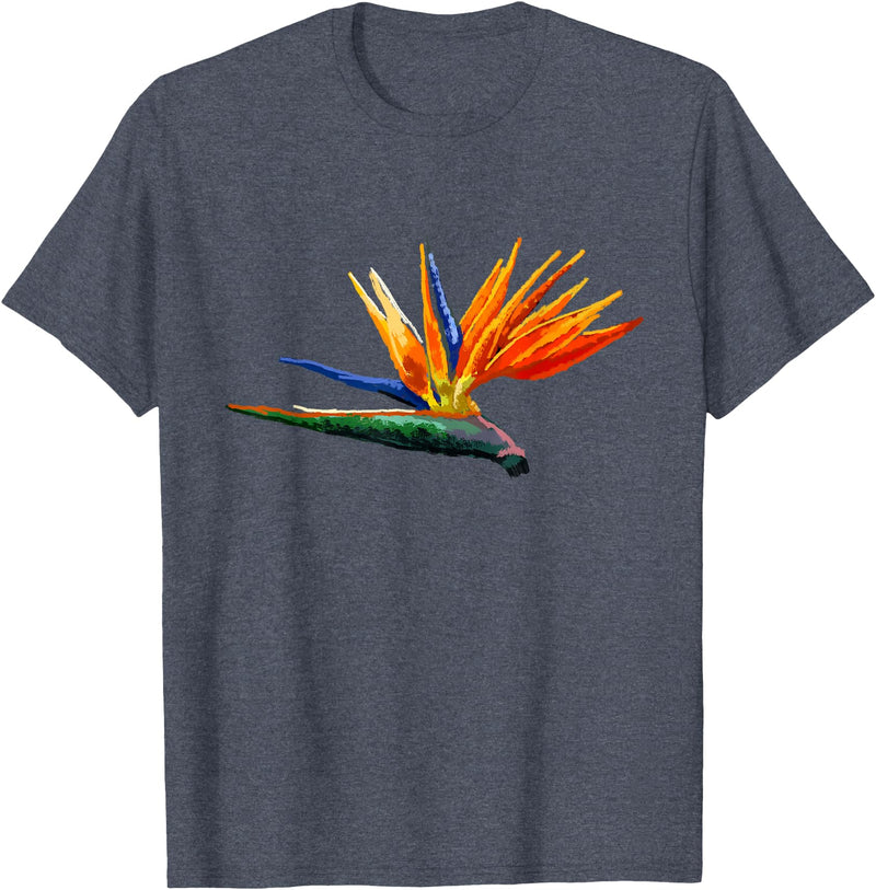 DDD Flowers Bird of Paradise Flower T-Shirt - Heather Blue