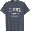 Jim Shorts Glacier National Park T-Shirt Vintage Sports Design Tee T-Shirt - Heather Blue