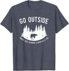 Explore Tees Go Outside Worst Case Scenario A Bear Kills You Explorer Tee T-Shirt - Heather Blue