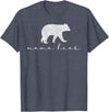 Mama Bear Shirt Cute White T-Shirt - Heather Blue