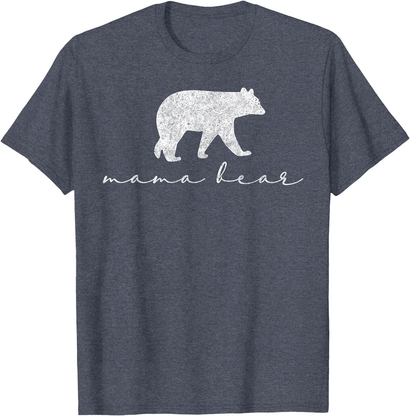 Mama Bear Shirt Cute White T-Shirt - Heather Blue