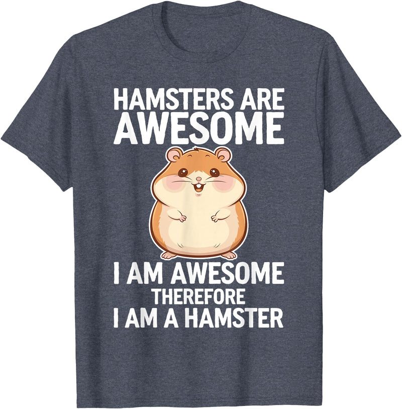 Cute Hamster Design for Men Women Kids Animal Hamster Lover T-Shirt - Heather Blue