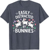 Bunny Design for Men Women Kids Rabbit Hare Bunny Lover T-Shirt in Heather Blue