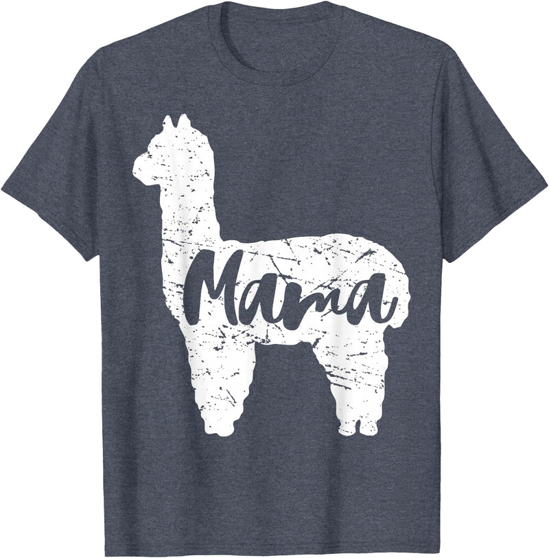 Happy Mothers Day Shirt Cute Gift Ideas Cute Proud Mama Llama Alpaca Happy Mothers Day Gift Shirt T-Shirt - Heather Blue