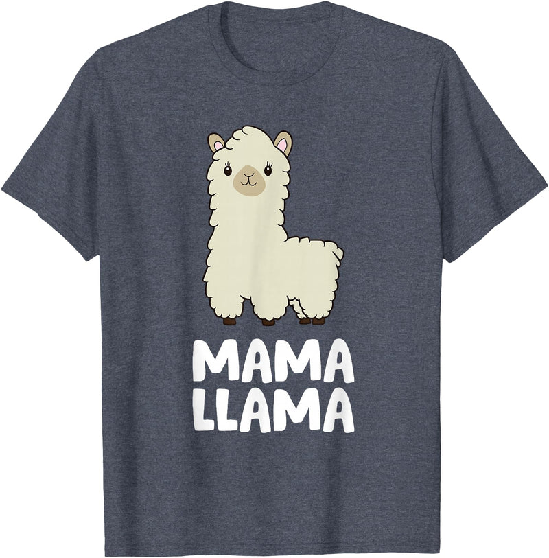 Llama Mama And Llama Papa Gifts Women Llama Mom Mama Llama T-Shirt - Heather Blue