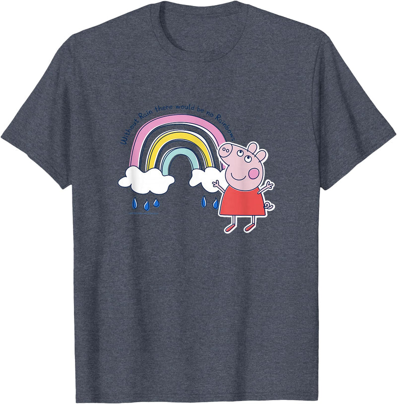 Peppa Pig Without Rain There Would Be No Rainbows Cute Shot T-Shirt - Heather Blue