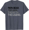 Papa Bear Gifts Papa Bear The Man The Myth Legend Gift T-Shirt - Heather Blue