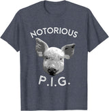 Funny Piggy Smalls Bacon Lover Floribama Shore Tee Notorious PIG Funny Pet Pig Lover Cute Farmer Gift T-Shirt - Heather Blue