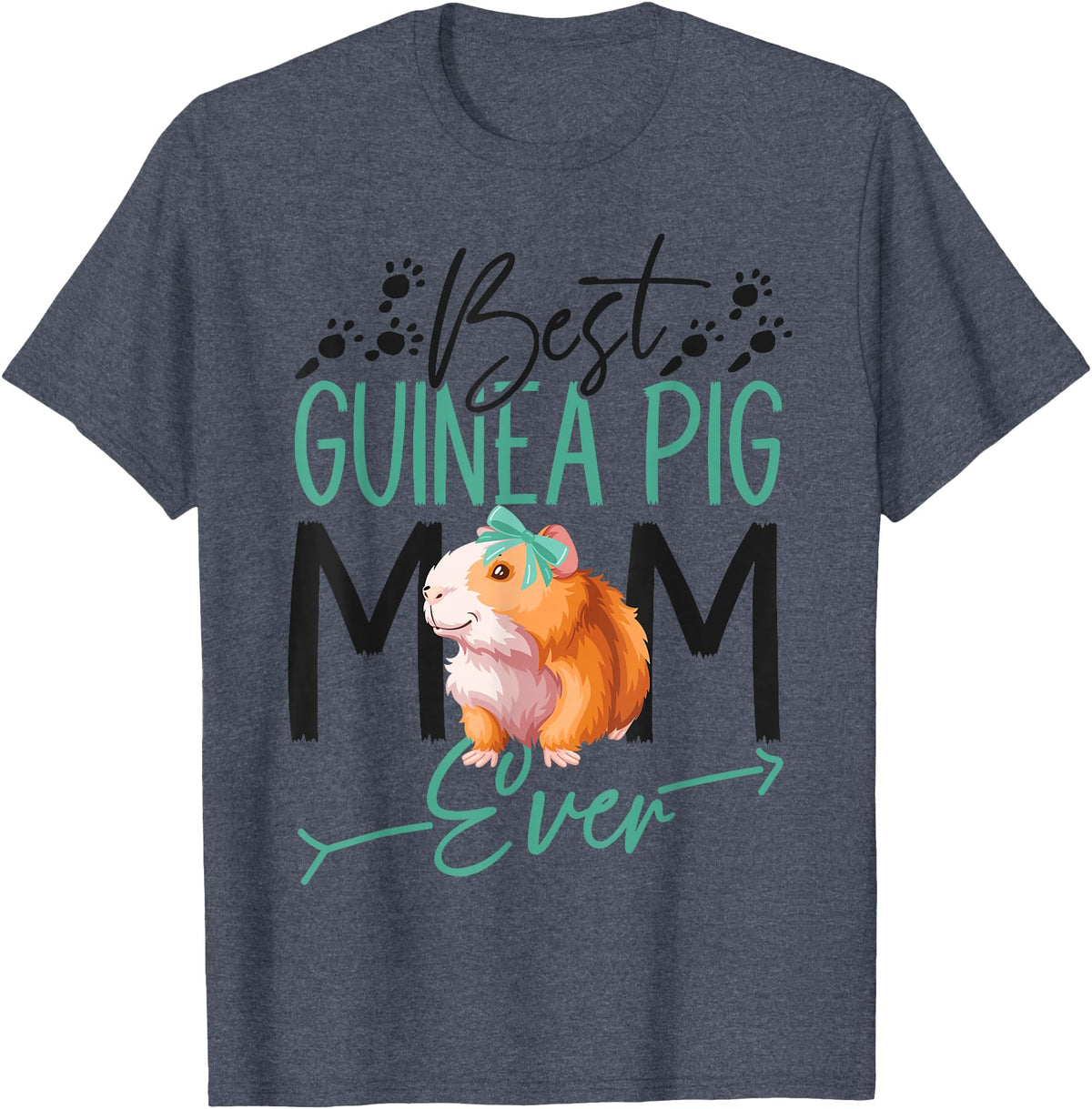 Cute Guinea Pig Lover HS0 Guinea Pig Mom Best Guinea Pig Mom Ever T-Shirt - Heather Blue
