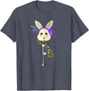 Funny Rabbit Playing the Clarinet Brass Music T-Shirt in Heather Blue