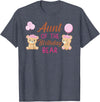 Family Birthday Bear Gifts Aunt of The Birthday for Girl Bear 1st Birthday Party Girl T-Shirt - Heather Blue