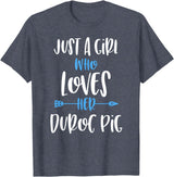Angry Ant Graphics - Duroc Pig Just a Girl Who Loves Her Duroc Pig T-Shirt - Heather Blue