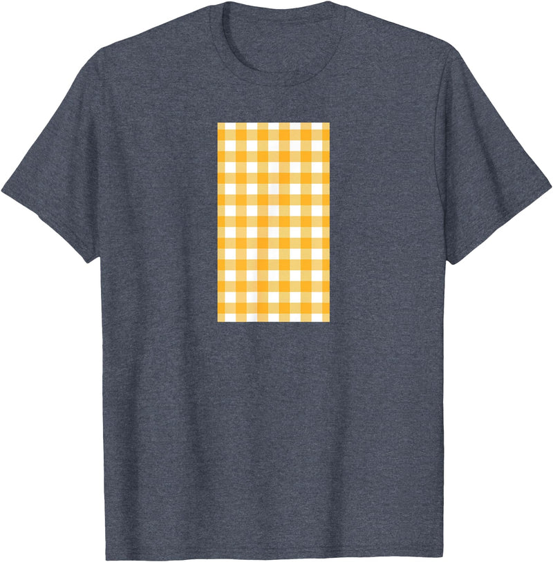 Buffalo Plaid and Checkered Squares Yellow Checkered Square Buffalo Plaid T-Shirt - Heather Blue