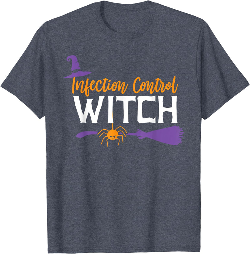 Infection Control Nurse Co. Halloween Infection Control Nurse Prevention Nursing Squad T-Shirt - Heather Blue