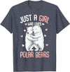 Funny Polar Bear Lover Apparel & Gift Ideas Just A Girl Who Loves Polar Bears Kids Girls T-Shirt - Heather Blue