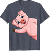 Funny Pig Lover & Owner Gift Ideas Pig Swine Kids Boys Girls Women T-Shirt - Heather Blue