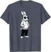 Cool Bunny Hipster Black Sunglasses Easter Rabbit 4 Boy Kids T-Shirt in Heather Blue