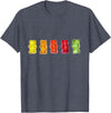 ArtAttack Unisex Classic Fit Gummy Bear Cartoon T-Shirt, Black, Small - Heather Blue