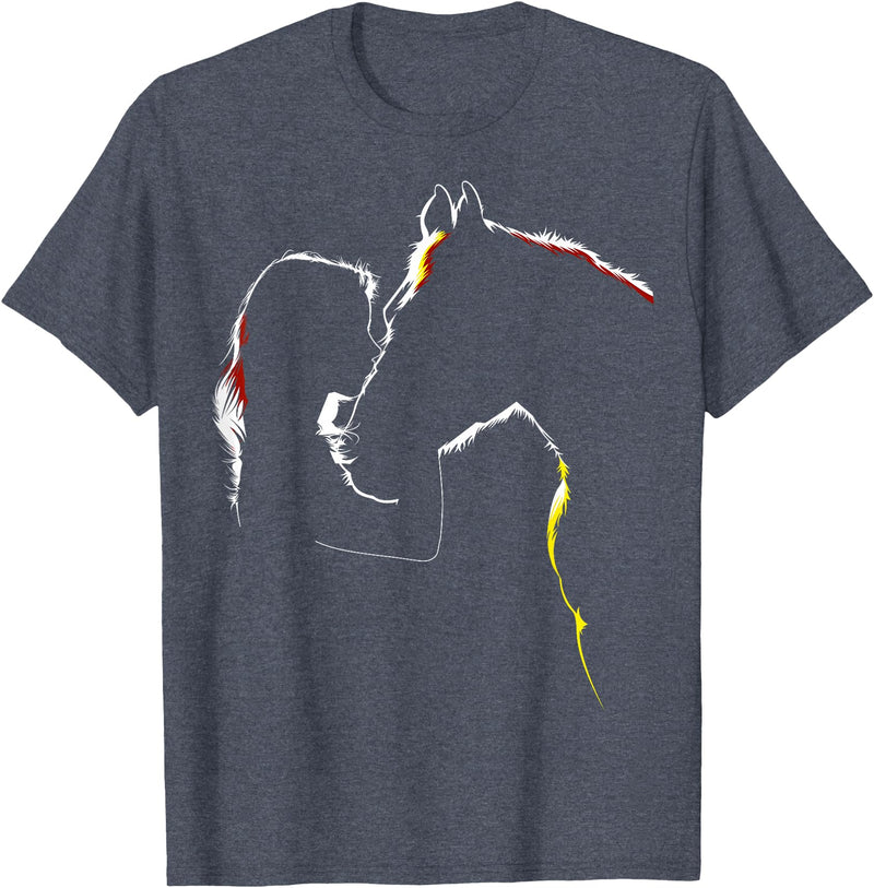 Equiteswear Horse Shirt for Ladies - Cowgirl Related Gifts T-Shirt - Heather Blue
