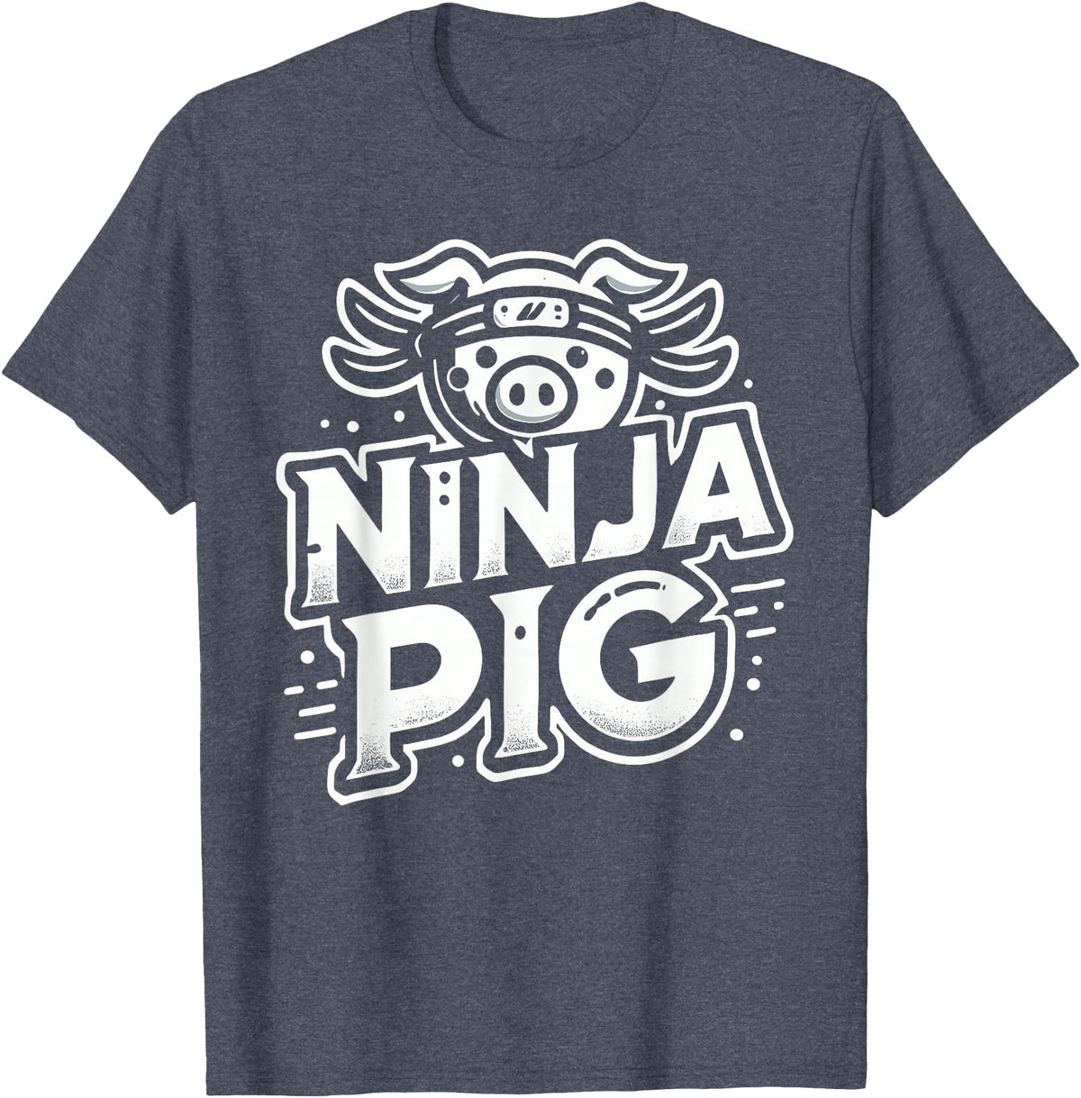 PIG Designs By ShirtZilla Ninja PIG T-Shirt PIG Ninja T-Shirt - Heather Blue
