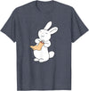 Lucky White Rabbit Human Foot T-Shirt in Heather Blue