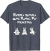 Funny Easter Every Bunny Was Kung Fu Fighting Karate T-Shirt in Heather Blue