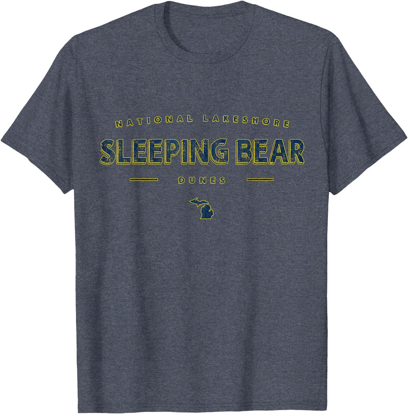 Michigan Style Co. Sleeping Bear Dunes National Lakeshore Michigan T-Shirt - Heather Blue