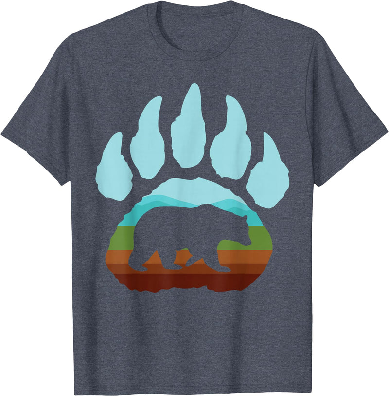Big Bear Grizzly Paw Gift Design Big Texas Bear Claw Gift Design Idea For Bear Fans T-Shirt - Heather Blue