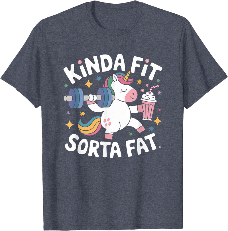 Kinda Fit Sorta Fat Gift Funny Gym Weightlifting Kinda Fit Sorta Fat Tshirt Funny Gym Body Cute Bear Retro T-Shirt - Heather Blue