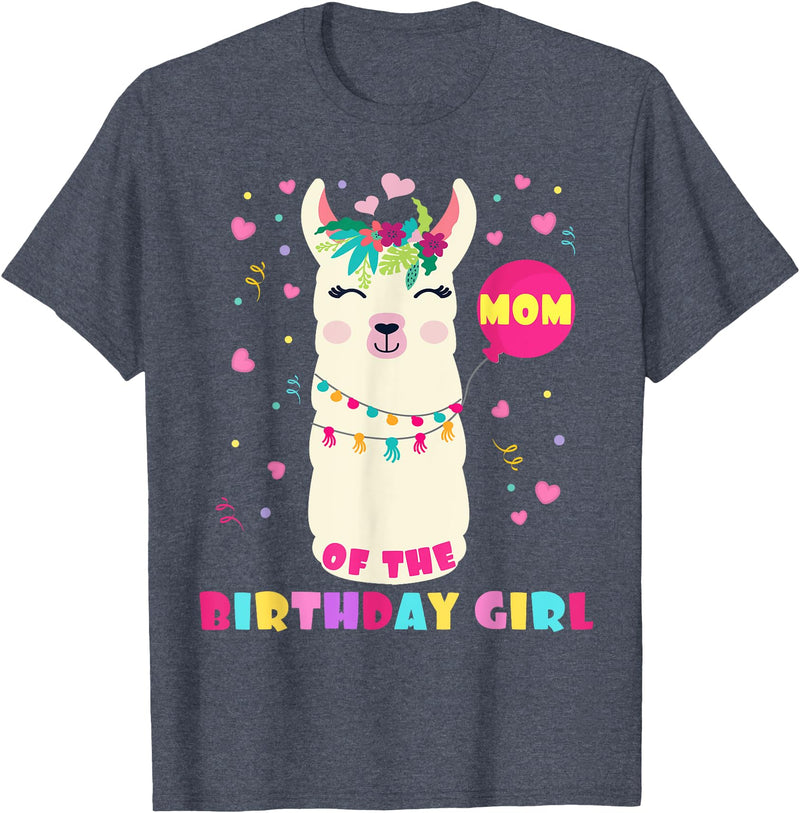 Llamazing Birthday Party Outfit Llama Lovers Mom Of The Birthday Girl Cute Mama Llama Alpaca Llamazing T-Shirt - Heather Blue