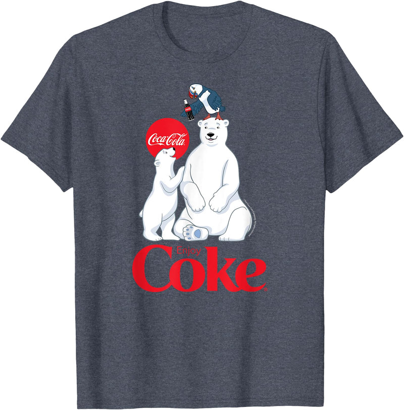 Coca-Cola Company Coca-Cola - Polar Bears and Coca-Cola T-Shirt - Heather Blue