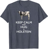 Holstein Lover Tees Keep Calm and Hug a Holstein For Cow Lovers T-Shirt - Heather Blue
