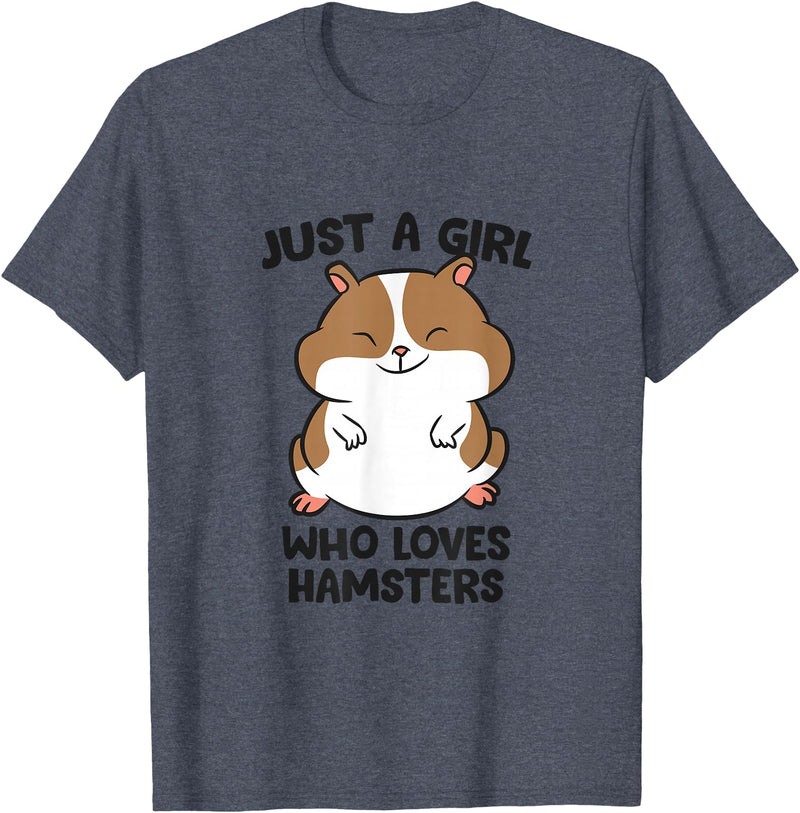 Just a Girl Who Loves Hamsters T-Shirt - Heather Blue