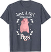 Cool Animal Farmers Year Of Pig Women Girl Designs Funny Just A Girl Who Loves Pigs Gift | Cute Mini Piggy Kids T-Shirt - Heather Blue