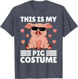 Funny Pig Costume For Men Or Boys This Is My My Pig Costume Men Pig Stuff Funny Farmer Boy Pig T-Shirt - Heather Blue