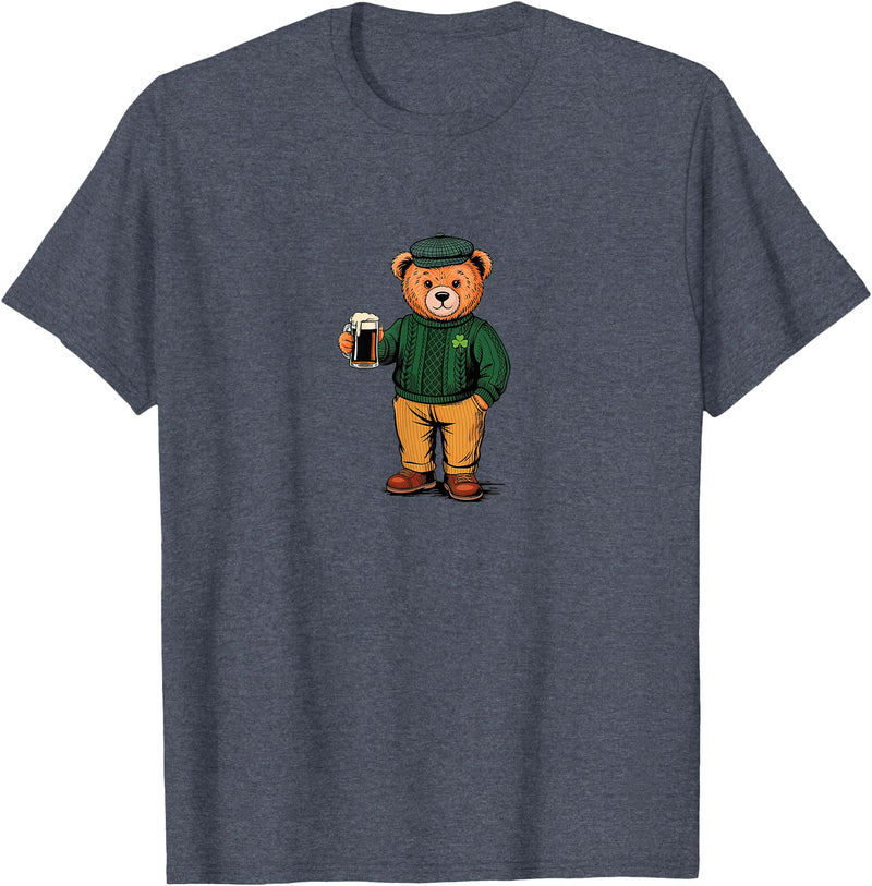 St Patricks Day Bear t -shir t St Patricks Day Bear T-Shirt - Heather Blue