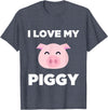 Adorable Fat Animals Tees I Love My Piggy - Funny Pet Pig Lover Cute T-Shirt T-Shirt - Heather Blue