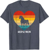 Cute Pet Mom Horse Lovers Mothers Day Outfit Retro Vintage Horse Mom Mother's Day Animal Lover T-Shirt - Heather Blue