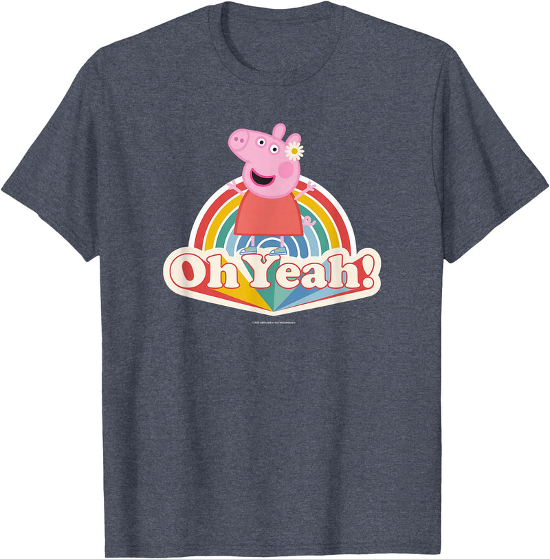 Peppa Pig Oh Yeah! Rainbow Daisy Queen T-Shirt - Heather Blue
