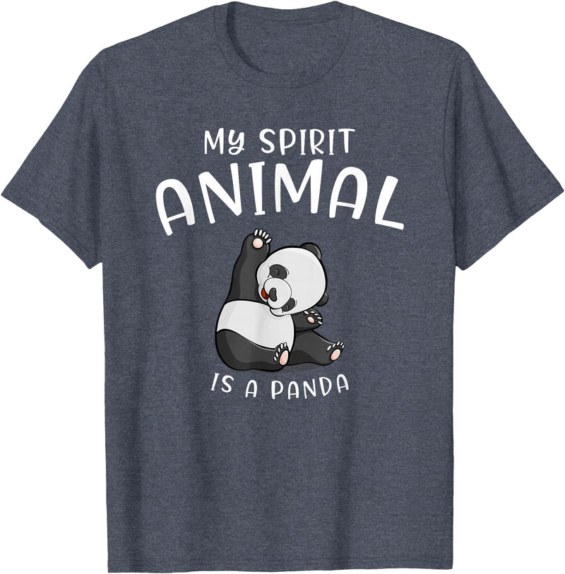 Animal Shirt Gifts for Birthday My Spirit Animal is A Panda Panda Bear SHIRTAnimal Lover Tee T-Shirt - Heather Blue