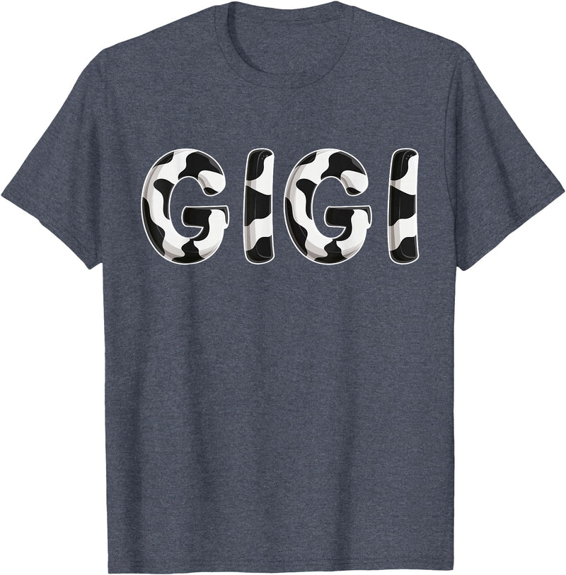 Cow Pattern Print Family Matching Birthday Shirts Cow Gigi Birthday Family Matching Mothers Day Boy Girl Farm T-Shirt -