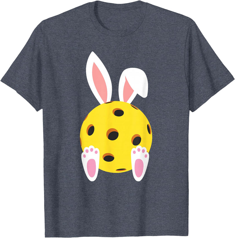 Cute Rabbit Lover Bunny Graphic T-Shirt (Black) in Heather Blue