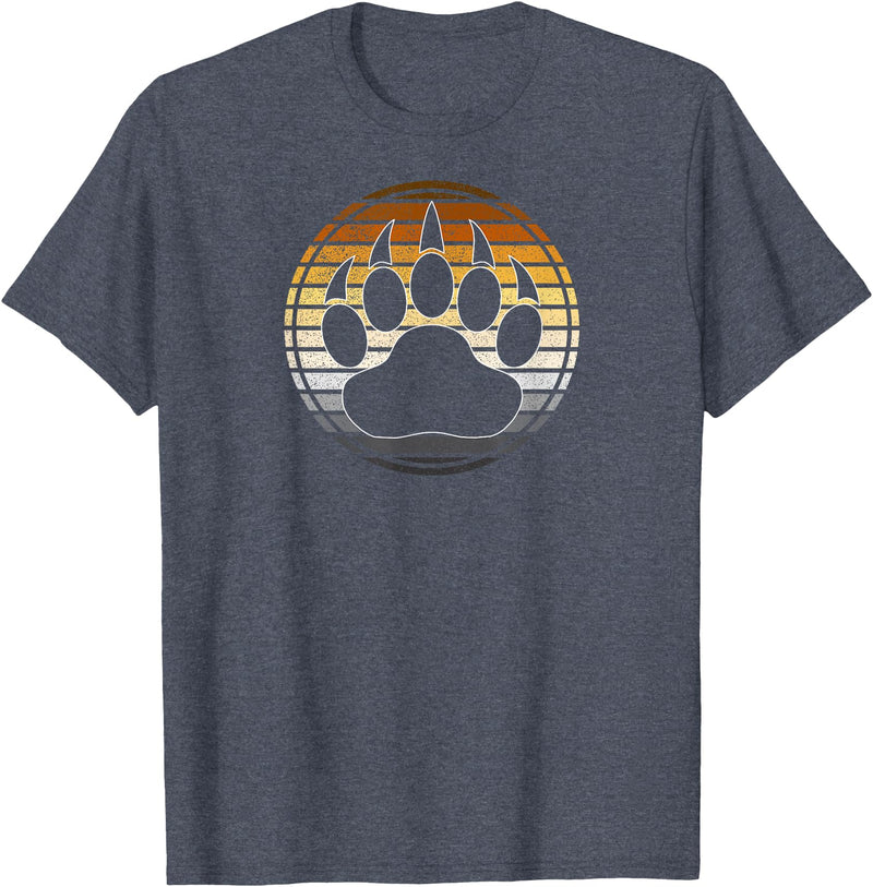 TeePanic LGBTQ Vintage Distressed Gay Bear Pride Claw Silhouette Horizon T-Shirt - Heather Blue