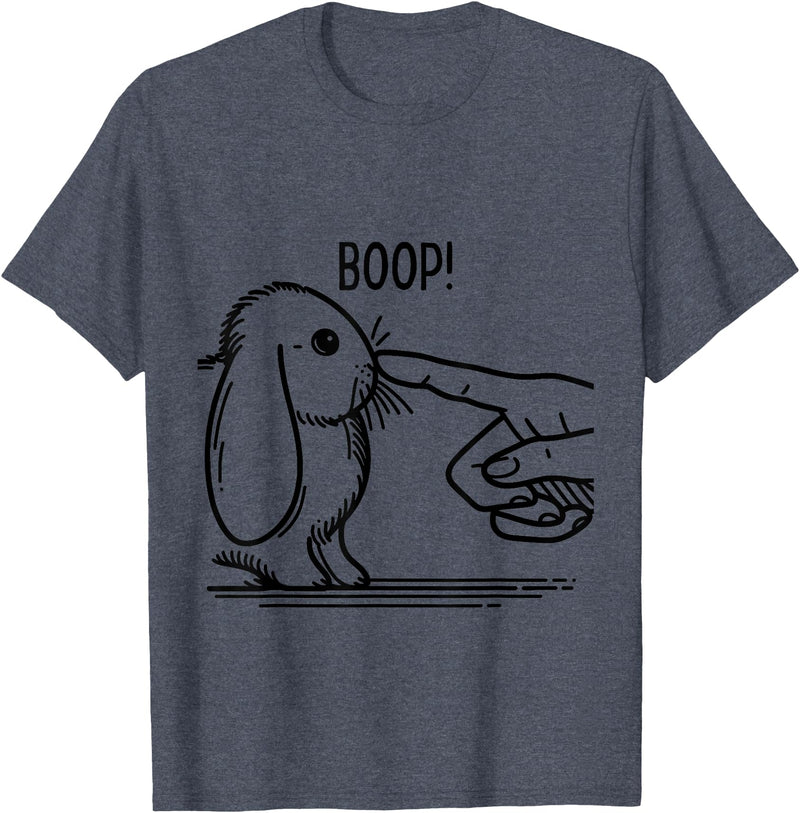 Cute Rabbit Lover Bunny Graphic T-Shirt (Baby Blue) in Heather Blue
